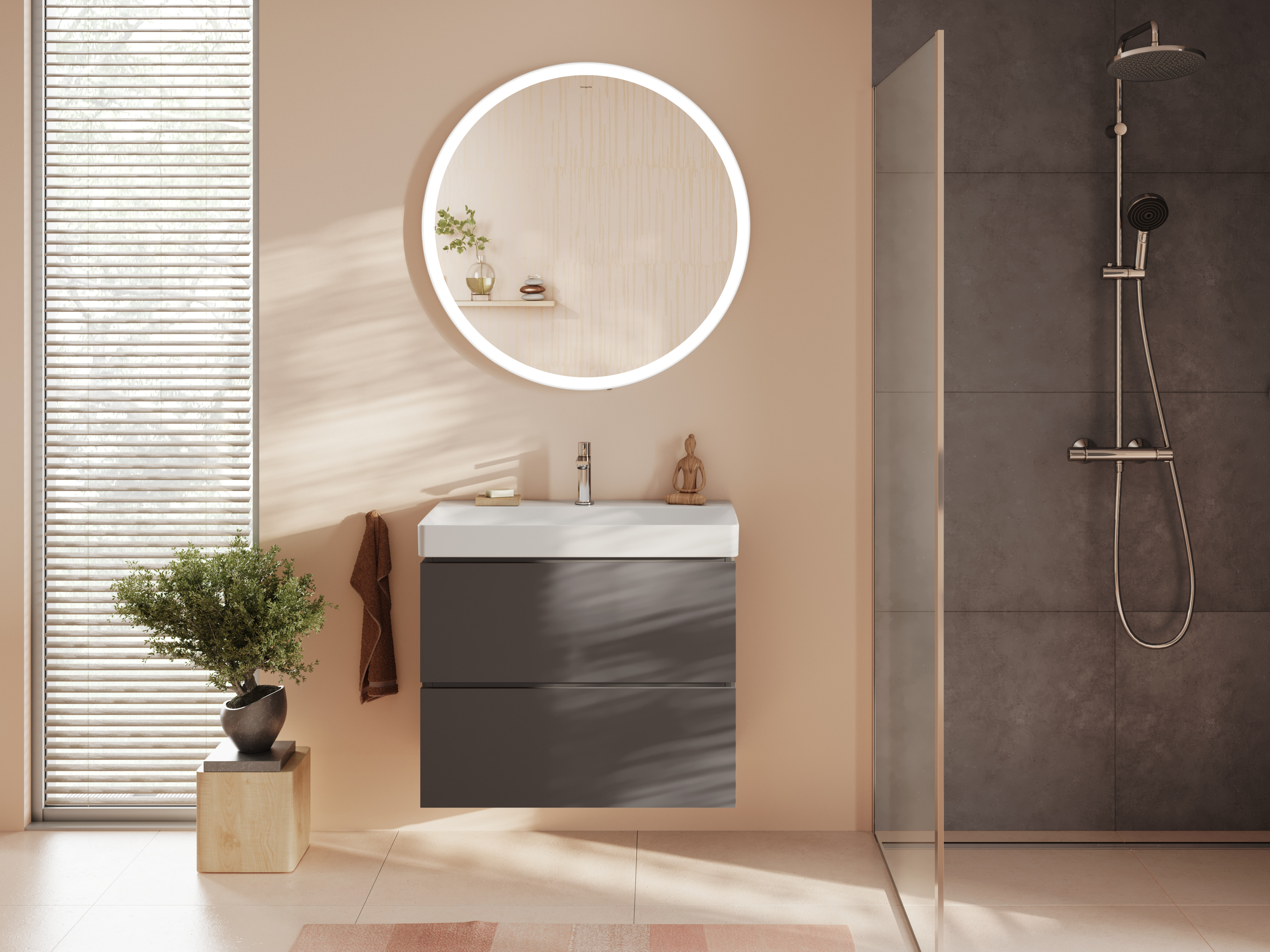 Close-up: Showerpipe 240 1jet EcoSmart with thermostat 1