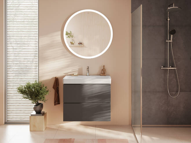 Close-up: Wash basin 800/480 with tap hole and without overflow  SmartClean