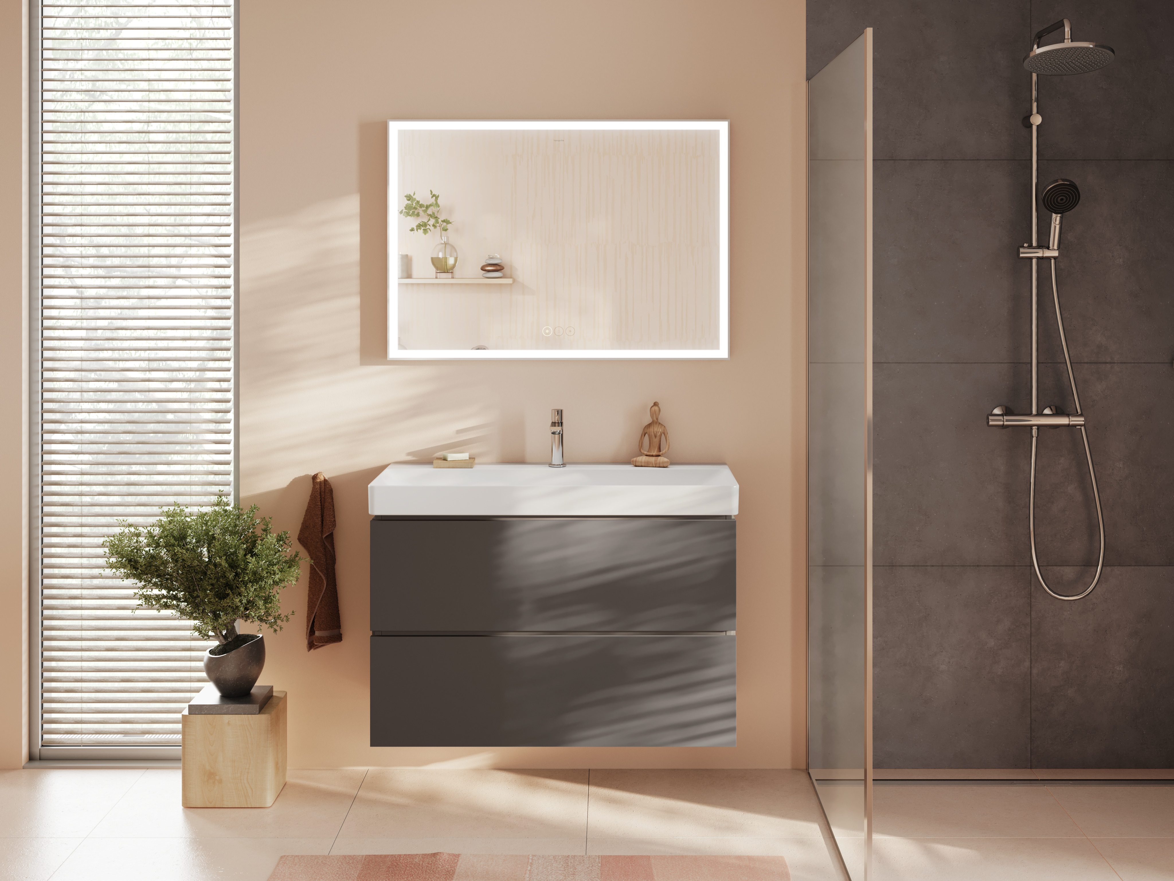 Close-up: Showerpipe 240 1jet EcoSmart with thermostat 4