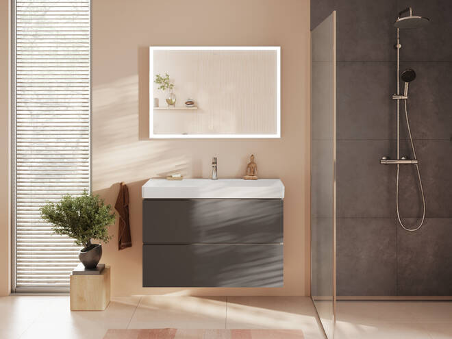 Close-up: Wash basin 1000/480 with tap hole and without overflow  SmartClean