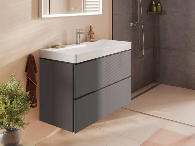 Close-up: Wash basin 1000/480 with tap hole and without overflow  SmartClean