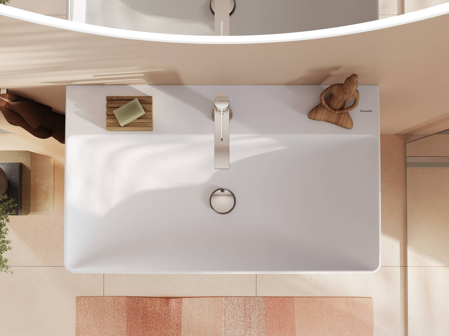 Close-up: Wash basin 800/480 with tap hole and without overflow  SmartClean