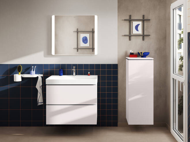 Close-up: Wash basin 800/480 with tap hole and without overflow  SmartClean