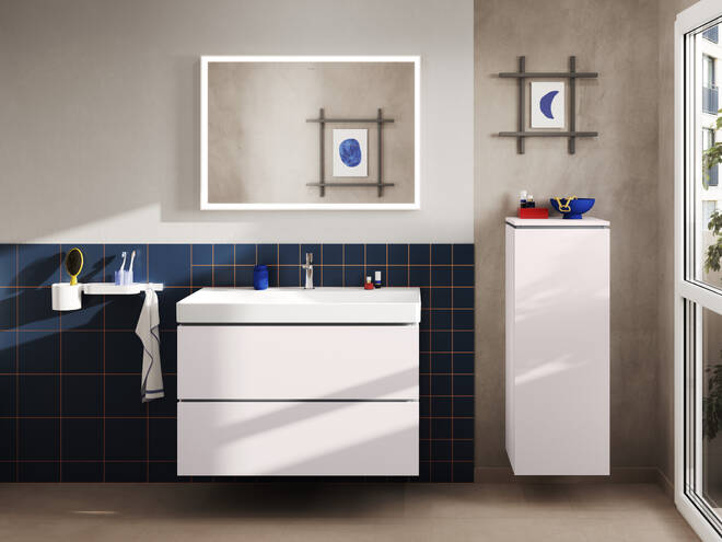 Close-up: Wash basin 1000/480 with tap hole and without overflow  SmartClean