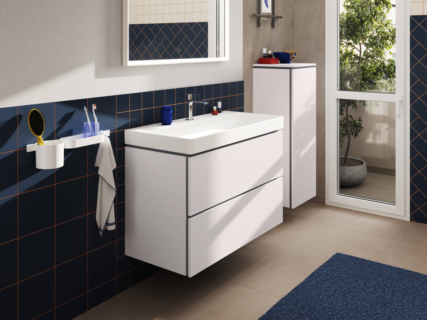 Close-up: Wash basin 1000/480 with tap hole and without overflow  SmartClean