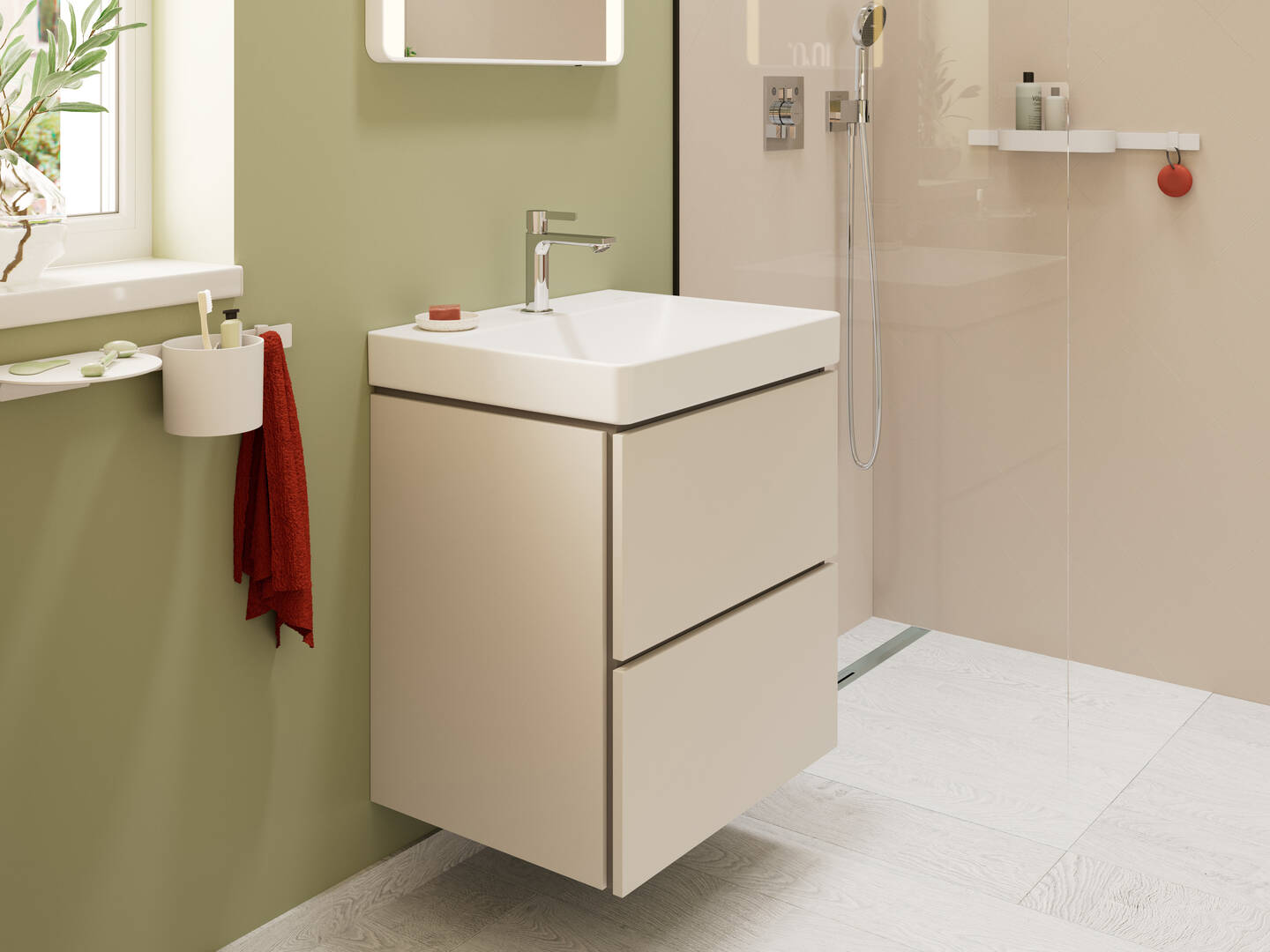 Close-up: Wash basin 600/480 with tap hole and without overflow  SmartClean