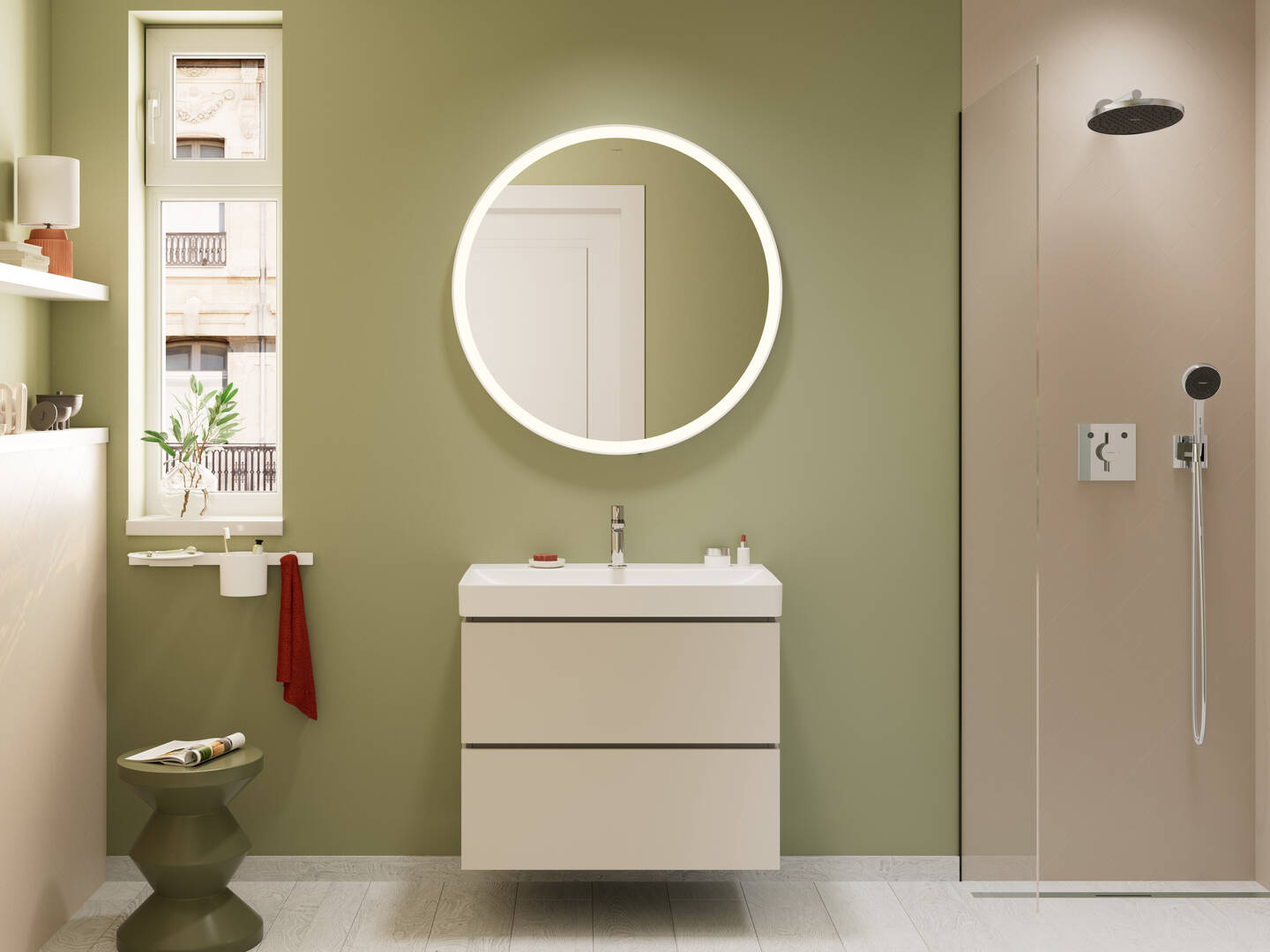 Close-up: Wash basin 800/480 with tap hole and without overflow  SmartClean