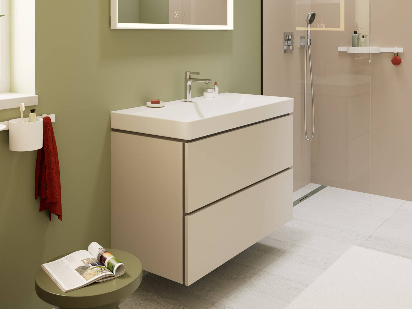 Close-up: Wash basin 1000/480 with tap hole and without overflow  SmartClean