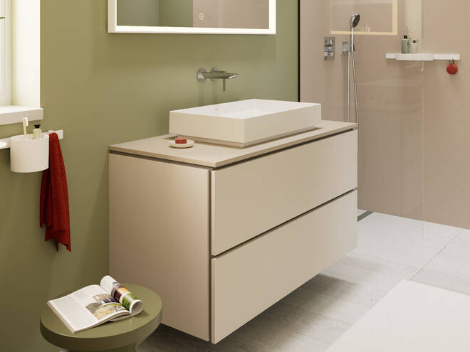 Close-up: Single lever basin mixer for concealed installation wall-mounted with spout 20 cm without waste set 19