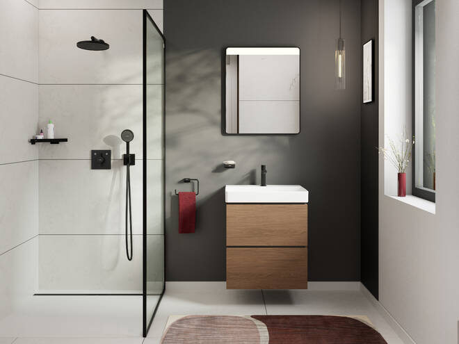 Close-up: Wash basin 600/480 with tap hole and without overflow  SmartClean