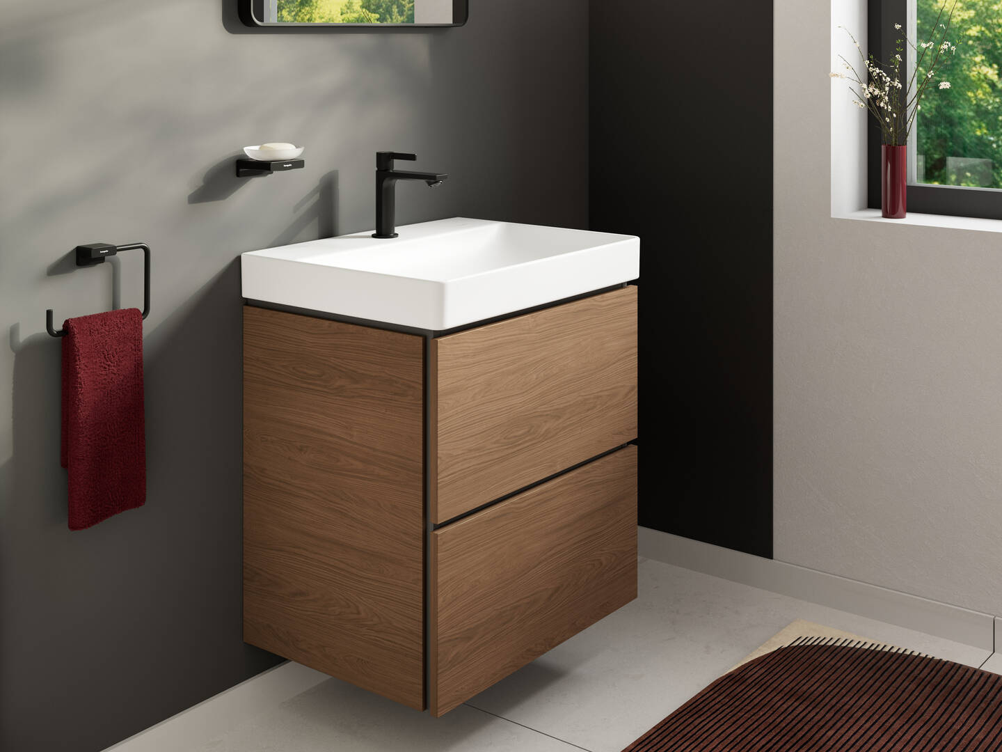 Close-up: Wash basin 600/480 with tap hole and without overflow  SmartClean