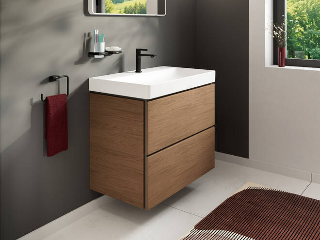 Close-up: Wash basin 800/480 with tap hole and without overflow  SmartClean