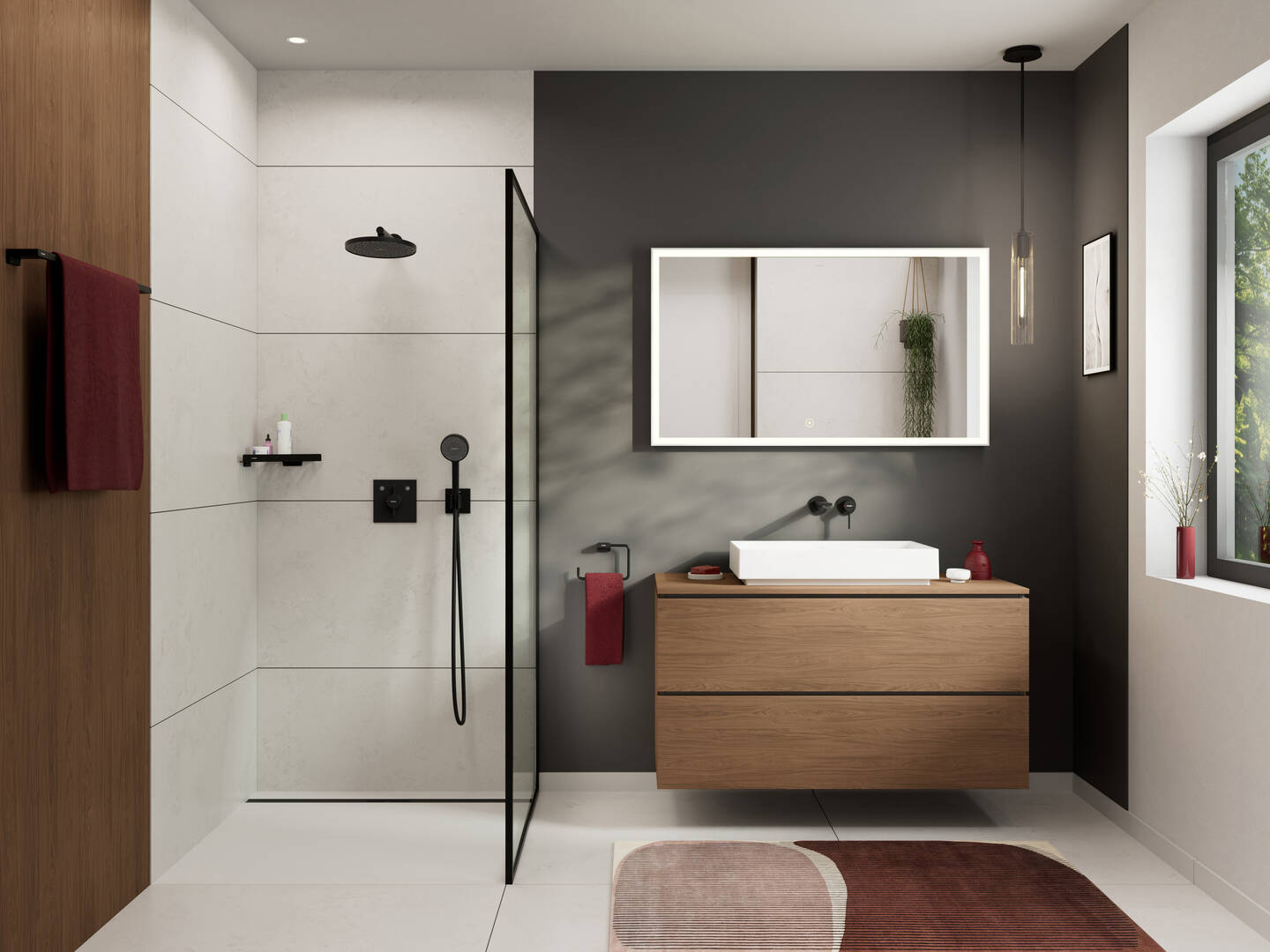 Close-up: Single lever basin mixer for concealed installation wall-mounted with spout 20 cm without waste set 8