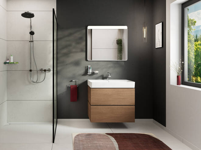 Primo piano: Base sottolavabo con 2 cassetti 780/470 per lavabo 2