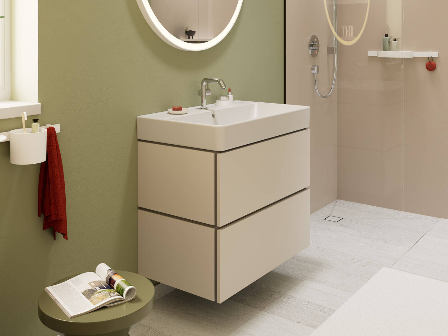 Primer plano: Mueble de baño 780/470 con 2 cajones para lavabo 2