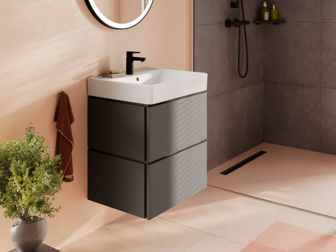 Primo piano: Base sottolavabo con 2 cassetti 580/470 per lavabo 2