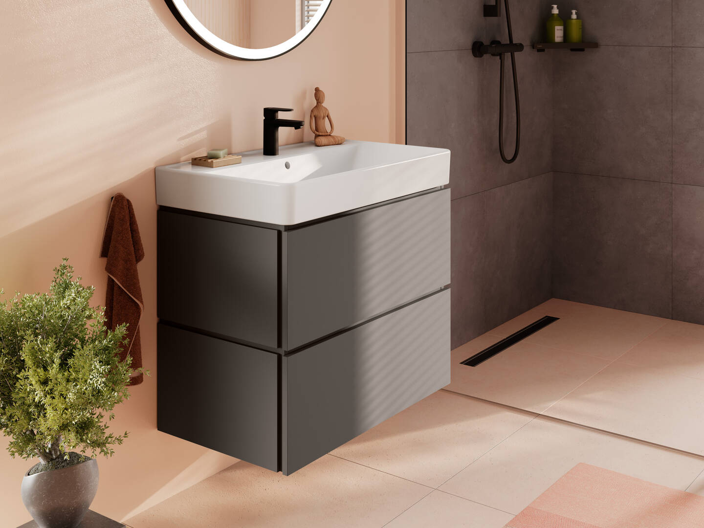 Primer plano: Mueble de baño 780/470 con 2 cajones para lavabo 2