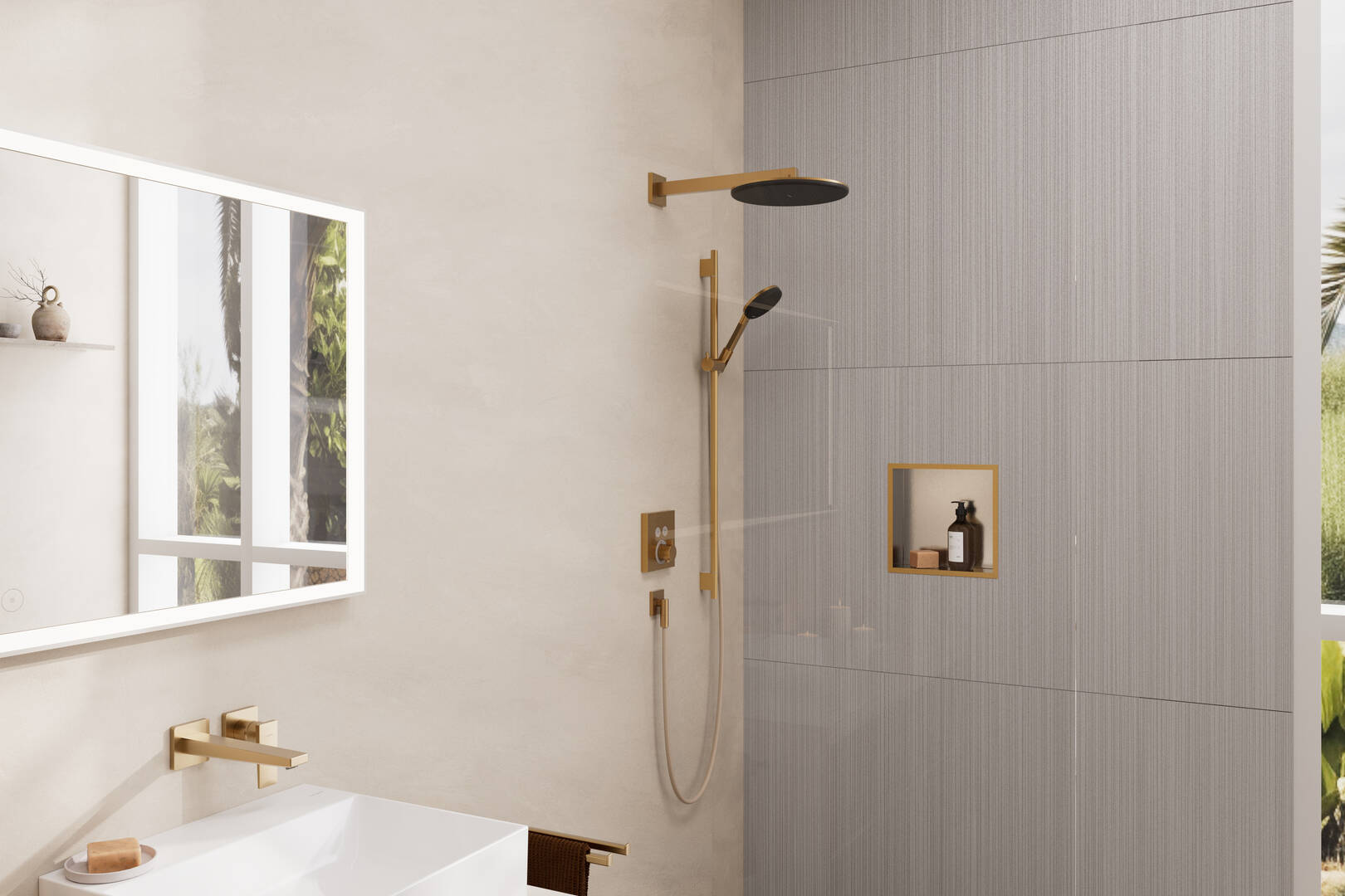 Primo piano: Nicchia ad incasso acciao inox spazzolato con cornice 300/300/100 2