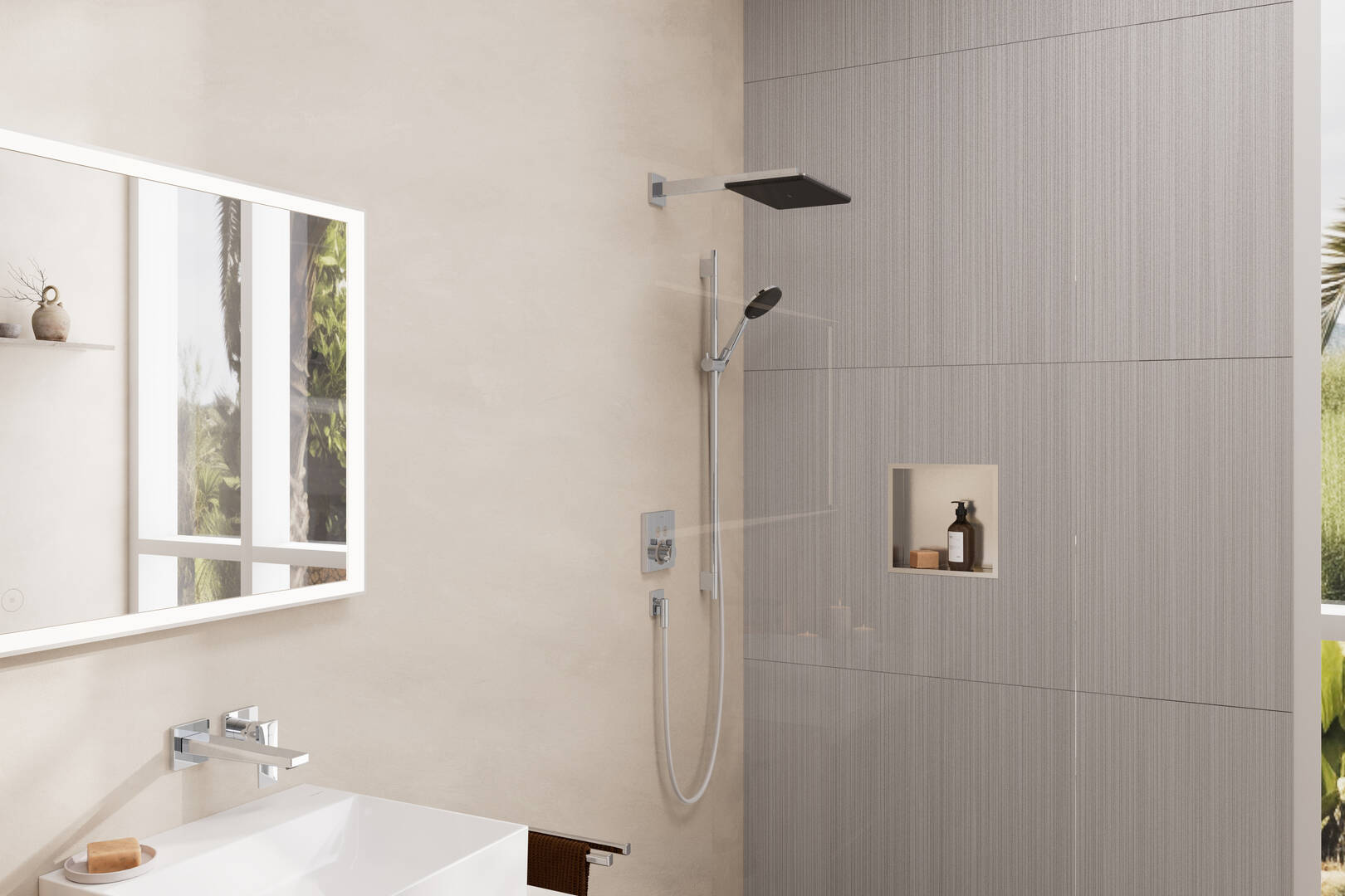 Fermer : Niche murale Brushed Stainless Steel avec cadre design 300/300/100 1