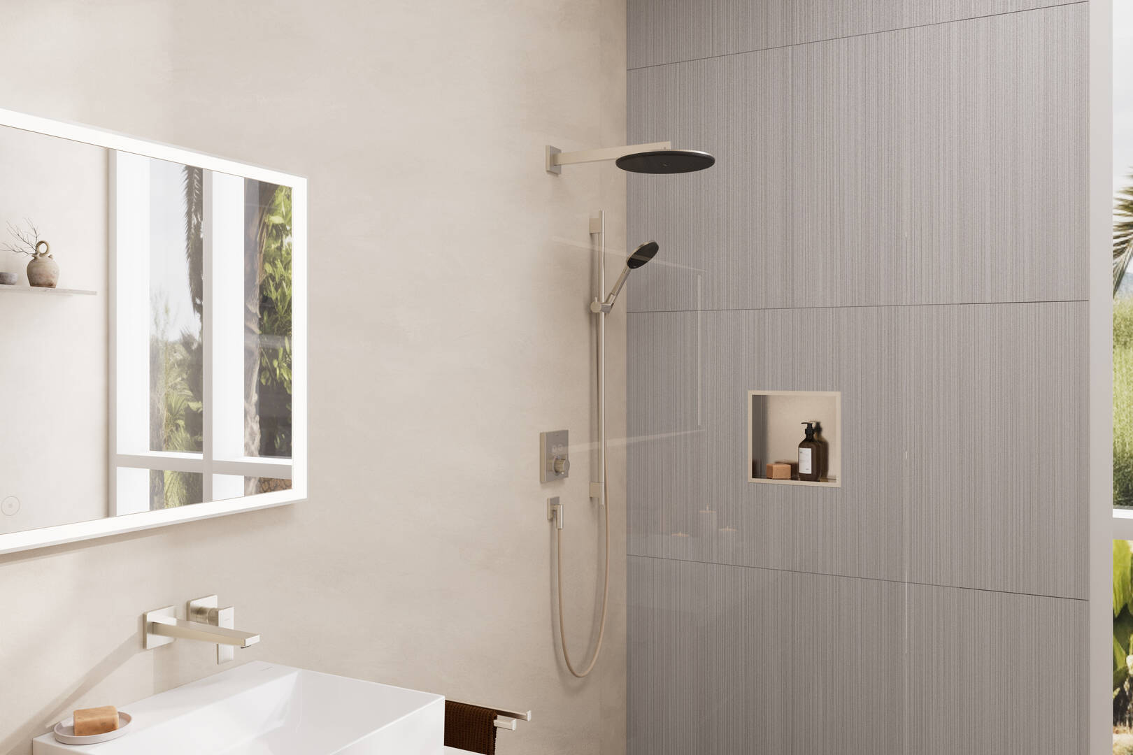 Fermer : Niche murale Brushed Stainless Steel avec cadre design 300/300/100 2