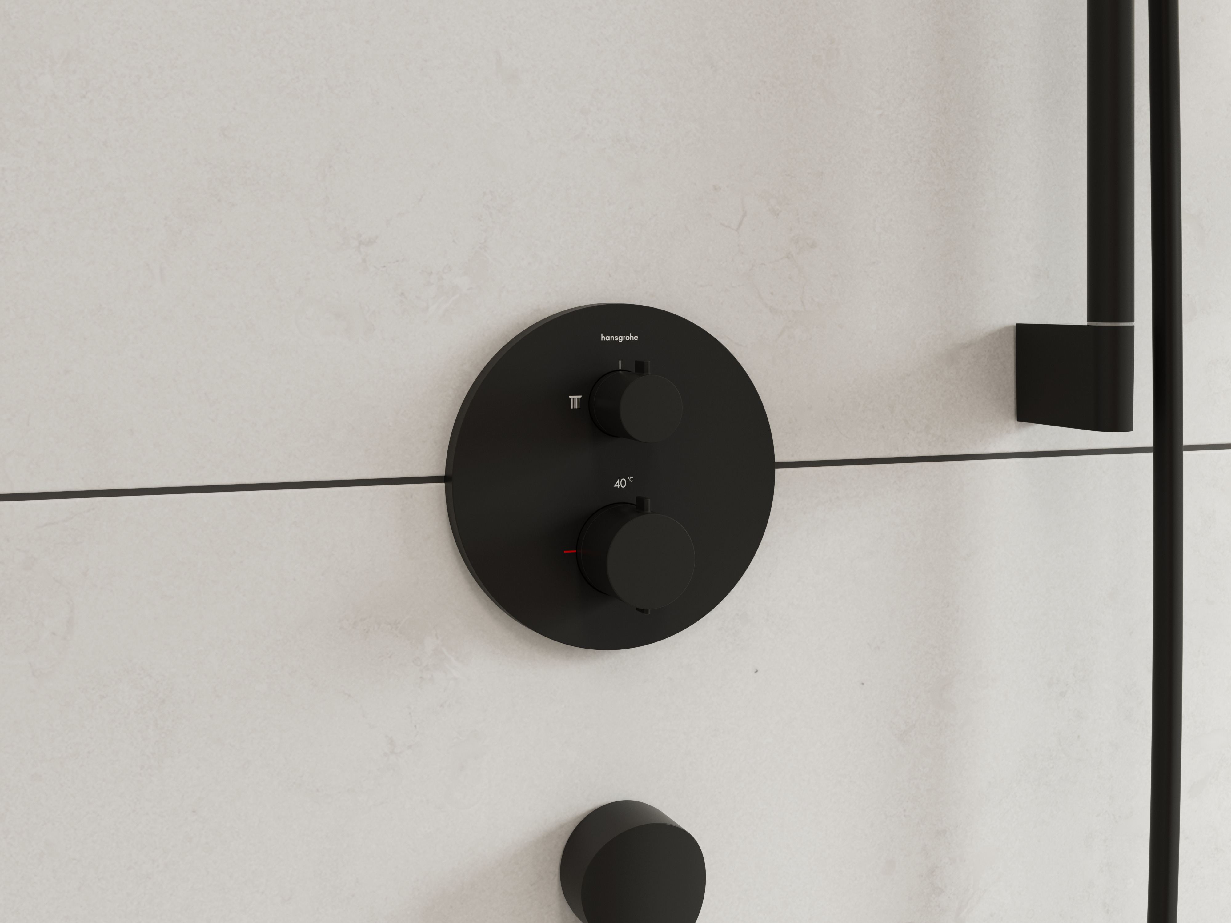 Close-up: Thermostat for concealed installation for 3 functions 1
