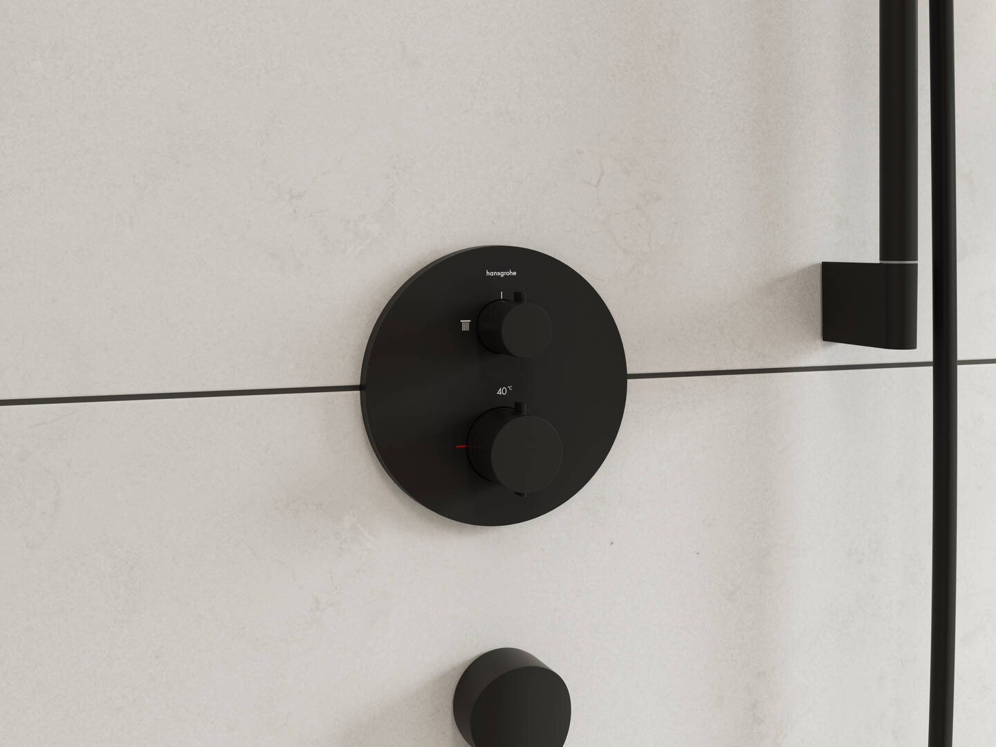 Close-up: Thermostat for concealed installation for 3 functions 1
