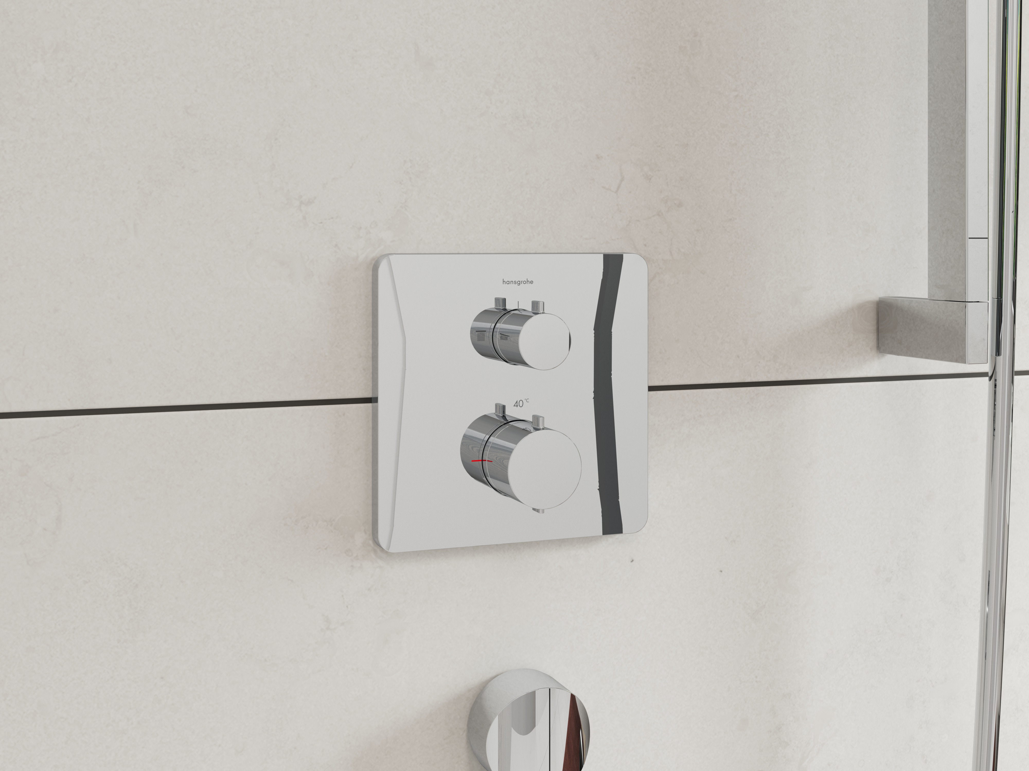 Close-up: Thermostat for concealed installation for 3 functions 3