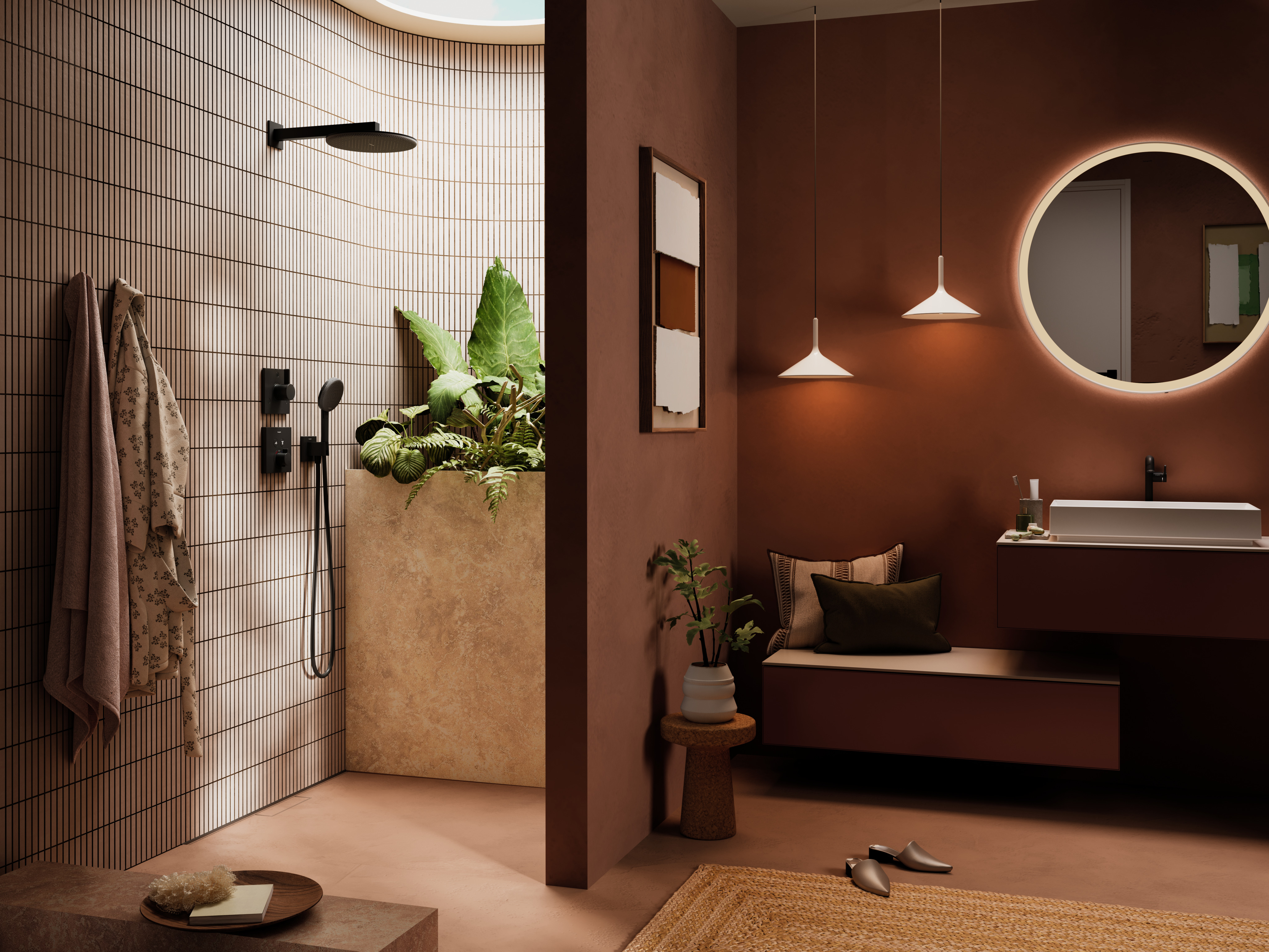 Close-up: Thermostatic Trim for 2 Functions  Square