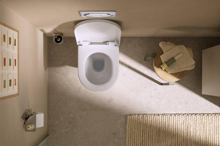 Primer plano: Set de inodoro supendido 540 AquaChannel Flush con asiento y tapa 2