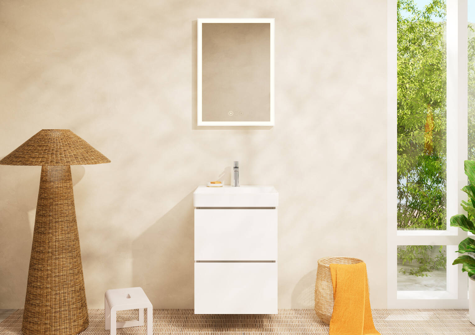 Close-up: Handrinse basin 500/480 with tap hole without overflow  SmartClean