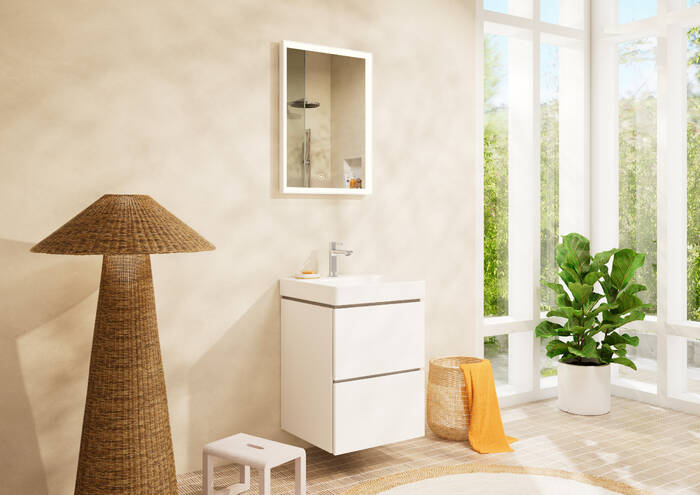 Close-up: Handrinse basin 500/480 with tap hole without overflow  SmartClean