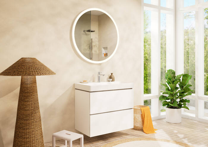 Close-up: Wash basin 800/480 with tap hole and without overflow  SmartClean