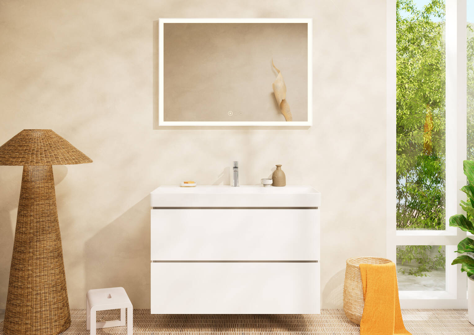 Close-up: Wash basin 1000/480 with tap hole and without overflow  SmartClean