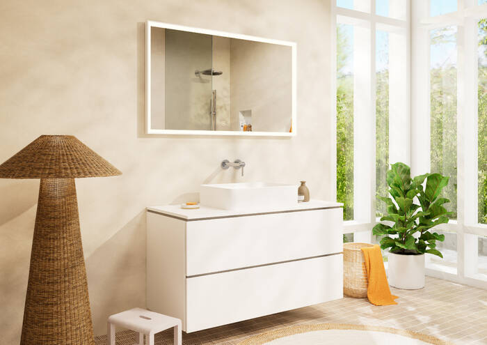 Close-up: Single lever basin mixer for concealed installation wall-mounted with spout 20 cm without waste set 4