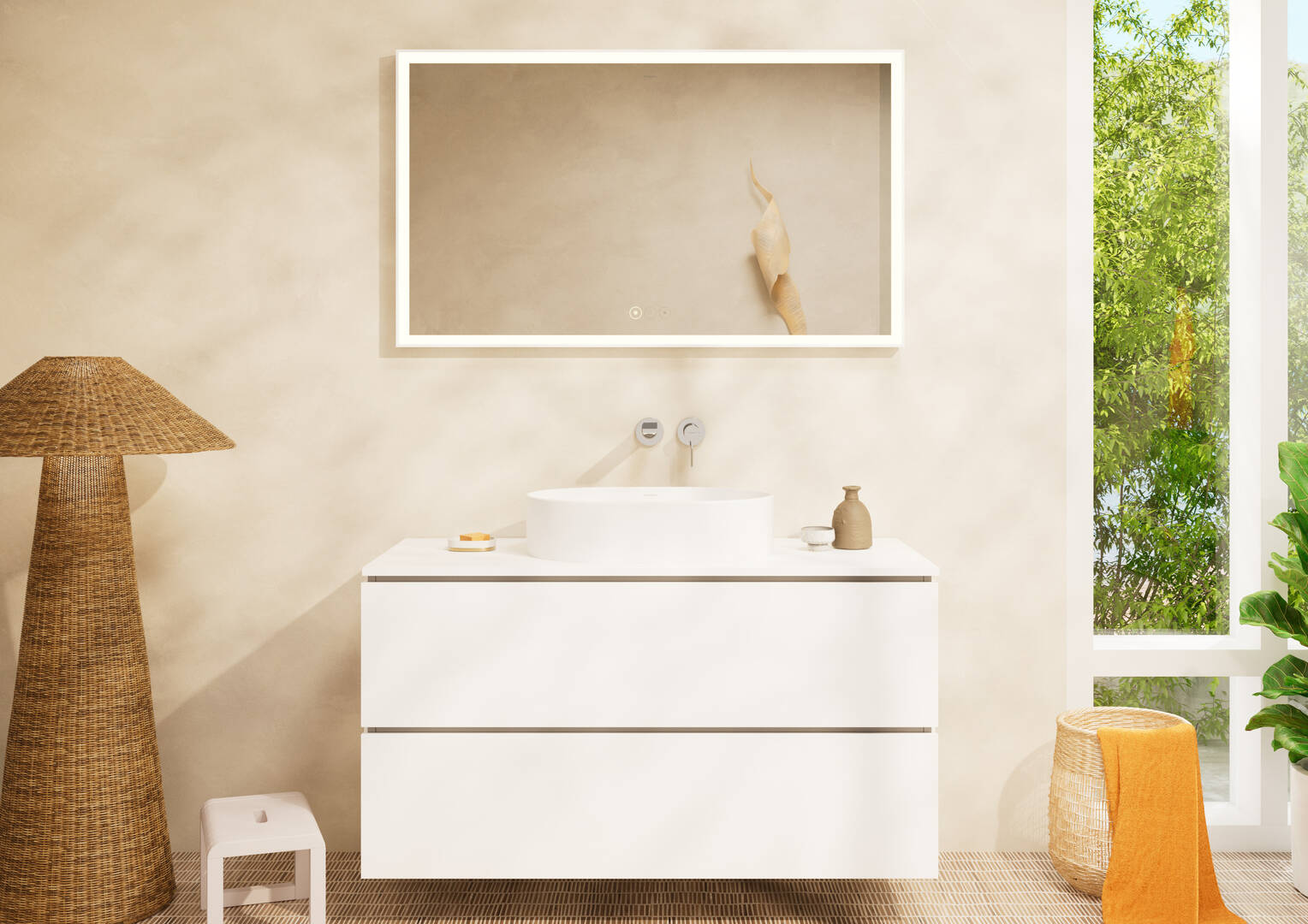 Close-up: Single lever basin mixer for concealed installation wall-mounted with spout 20 cm without waste set 5