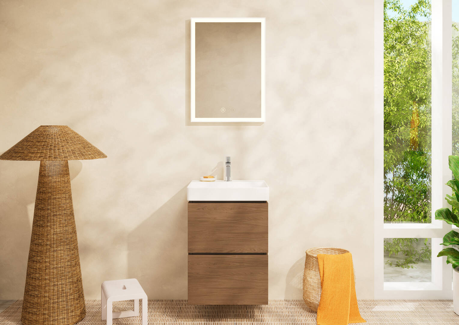 Close-up: Handrinse basin 500/480 with tap hole without overflow  SmartClean