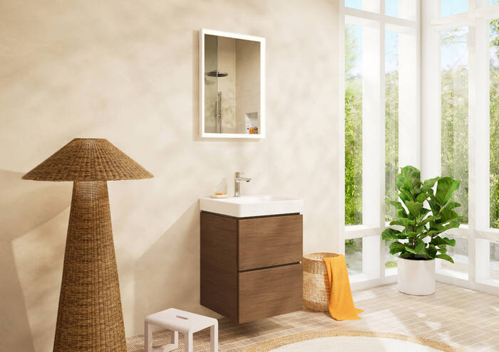 Close-up: Handrinse basin 500/480 with tap hole without overflow  SmartClean