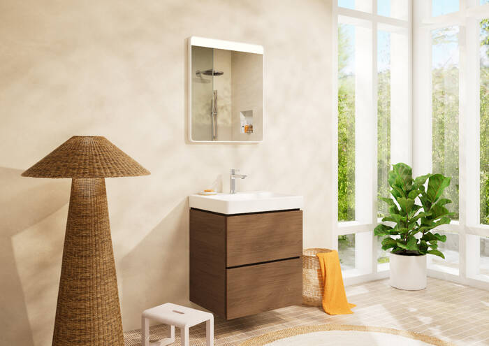 Close-up: Wash basin 600/480 with tap hole and without overflow  SmartClean