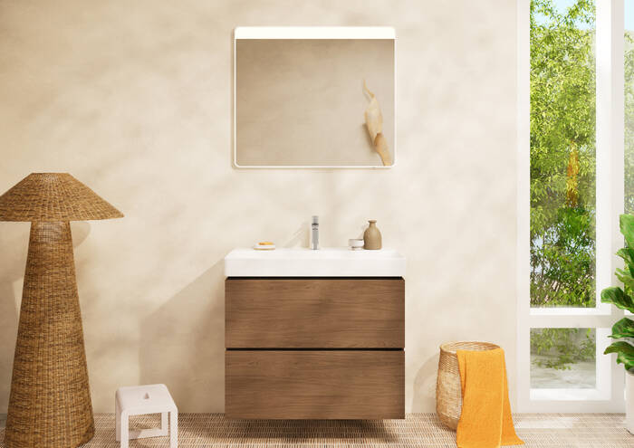 Close-up: Wash basin 800/480 with tap hole and without overflow  SmartClean