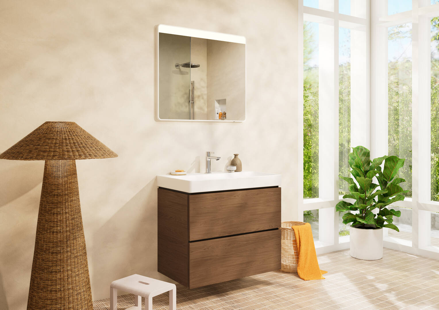 Close-up: Wash basin 800/480 with tap hole and without overflow  SmartClean