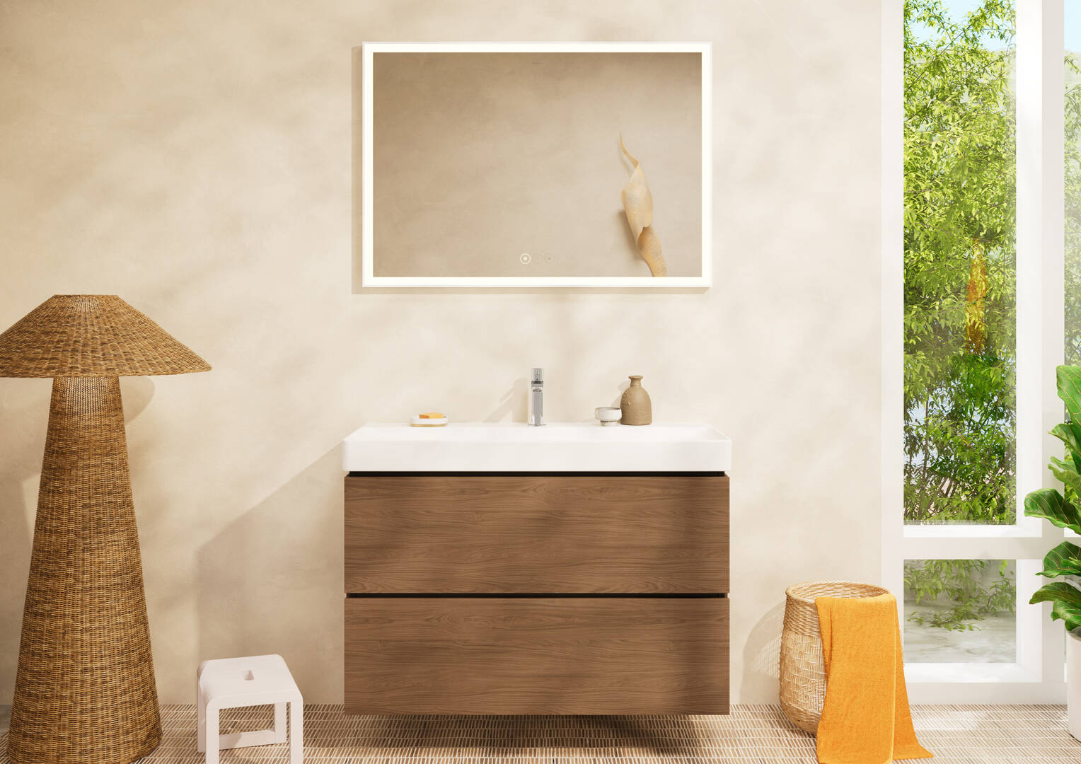 Close-up: Wash basin 1000/480 with tap hole and without overflow  SmartClean