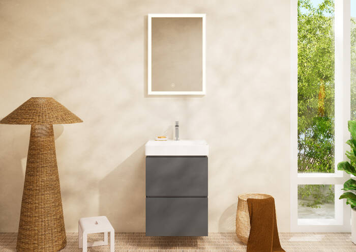 Close-up: Handrinse basin 500/480 with tap hole without overflow  SmartClean