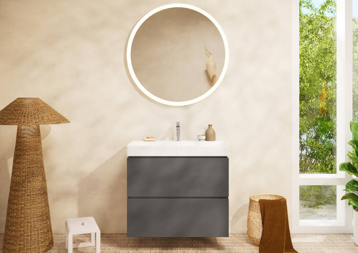 Close-up: Wash basin 800/480 with tap hole and without overflow  SmartClean