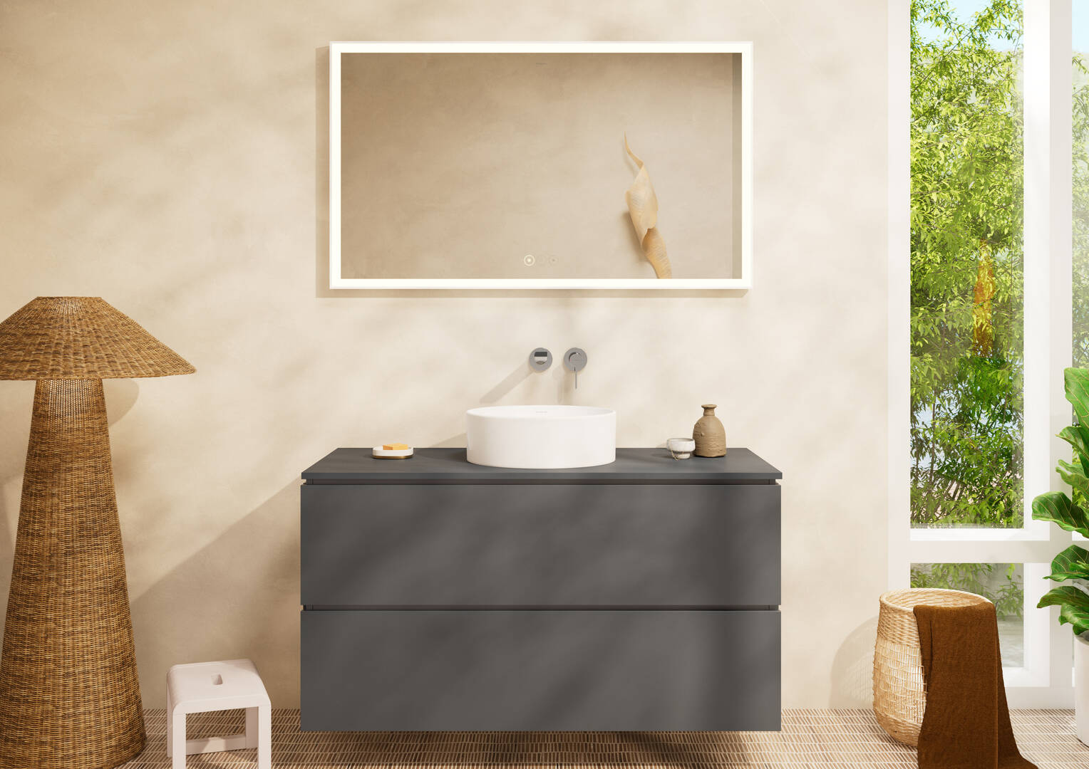 Close-up: Single lever basin mixer for concealed installation wall-mounted with spout 20 cm without waste set 11