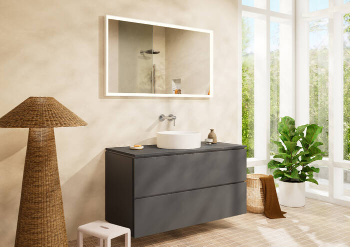 Close-up: Single lever basin mixer for concealed installation wall-mounted with spout 20 cm without waste set 12