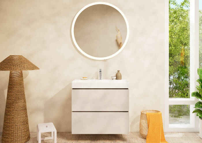 Close-up: Wash basin 800/480 with tap hole and without overflow  SmartClean