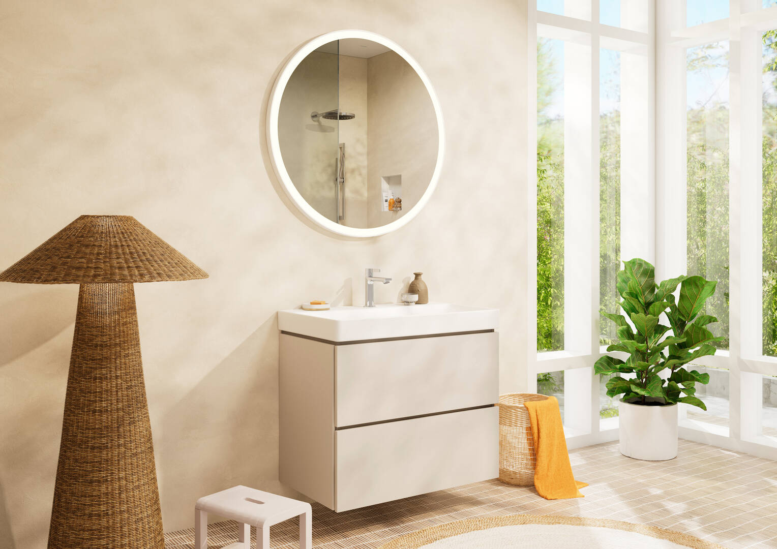 Close-up: Wash basin 800/480 with tap hole and without overflow  SmartClean