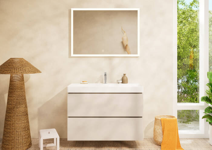 Close-up: Wash basin 1000/480 with tap hole and without overflow  SmartClean