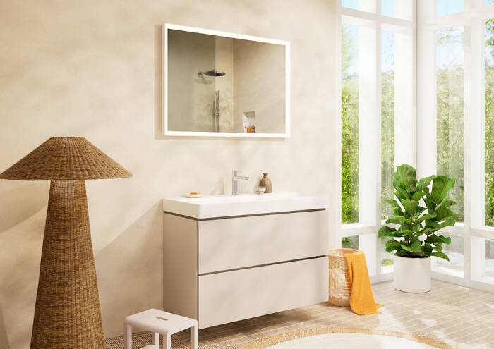 Close-up: Wash basin 1000/480 with tap hole and without overflow  SmartClean