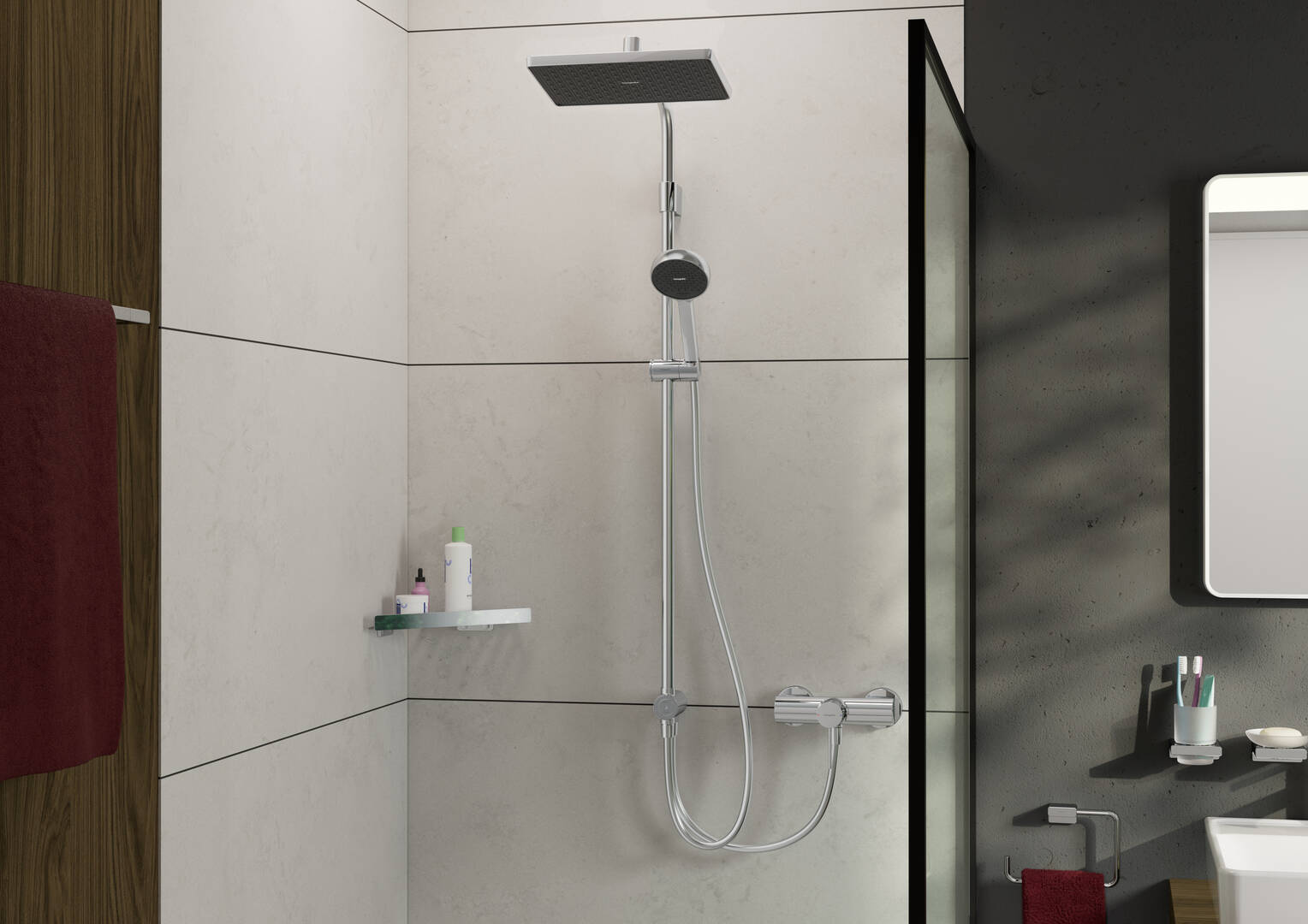Close-Up: Showerpipe 290/180 1jet EcoSmart Reno 1